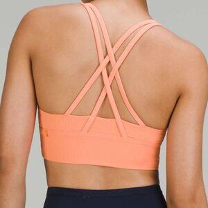 NEW Lululemon Energy Longline Bra Ribbed Luxtreme *Medium Support Sunny Coral 4